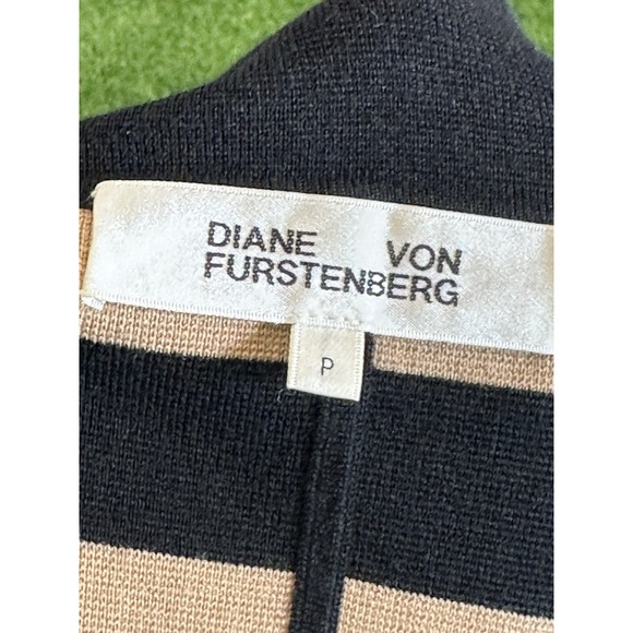 Diane Von Furstenberg Duster Womens Size P Petite Striped Open Jacket‎ Designer - Picture 8 of 15